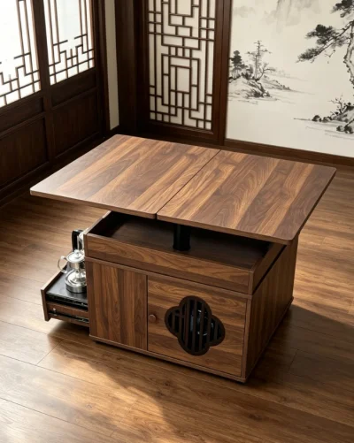 Three-Finish Height Adjustable Coffee Table