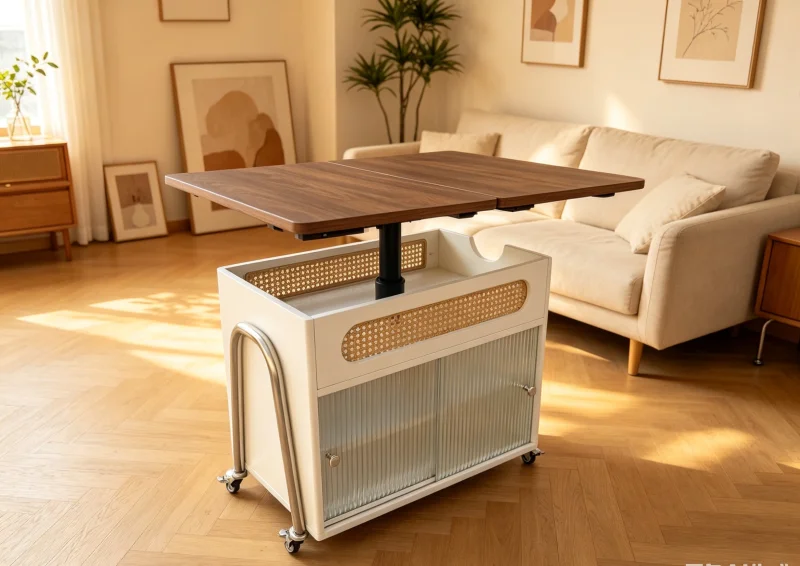 Fold-Out Coffee Table with Wide Top